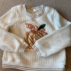Cozy White Sweater with Pumpkin Design